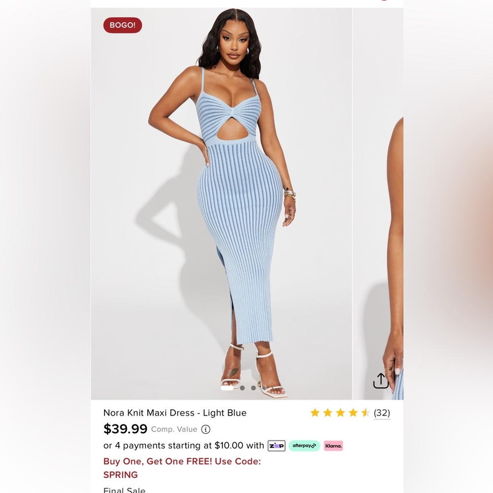 Fashion Nova
Nora Knit Maxi Dress
Size Medium
New with Tags